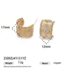 Pendientes de Zirconia con Diseño de Lujo Ligero Estilo Europeo y Americano de Trébol de Cuatro Hojas, Pendientes Versátiles Simples de Moda con Forma de C Cepillada para Mujer, Nuevo Modelo de Verano