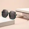 Estilo Nuevo Lisos Doble Puente Marco Grande Anti Luz Azul Gafas Retro Gafas de Sol Marco Grande Celebridad de Internet Gafas de Sol para Fotografía Callejera Venta al por Mayor