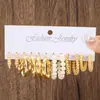 Conjunto de Brincos de Metal Torcido Mais Vendido Transfronteiriço Combinação Criativa Retro Simples Brincos Geométricos Joias para Orelha 6 Pares