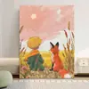 Línea de Camping Cachorro Dibujo Animado Fondo Anime Tela Colgante de Pared Habitación de Estudiante Decoración de Dormitorio Pintura al Óleo Digital