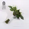 18 cabeças flor de pano rosa buquê de simulação flores para a noiva segurar flores para a madrinha segurar flores de casamento artificiais vendas diretas da fábrica de casamento