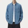 Camisa de workwear retro americana 2026, estilo old money, peça externa masculina de alta qualidade, camisa casual de manga longa solta e versátil, algodão