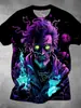 Camiseta Informal Versátil de Moda Tendencia de Alta Calidad con Estampado de Calavera para Hombre de Manga Corta, Transfronteriza Europea y Americana, Nueva 2025