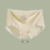 Ropa Interior de Algodón Puro 60 Hilos de Grado A Color Crema Estilo Japonés para Niñas, Calzones para Niñas 100% Algodón Antibacteriano 5A en la Entrepierna