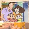 Crayon Shin-Chan Pano de Fundo Decoração Arranjo Foto Fofo Desenho Animado Pano Pendurado Quarto Dormitório Cama Reforma Pano de Parede Tapeçaria