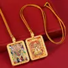 Xizang Pintura Thangka Dorada Zakhilam Pasado y Presente Pintura Thangka Núcleo Colgante Zakhilam Joyería Colgante
