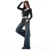 Otoño 2026 Nuevos Jeans Vintage de Pierna Ancha Elásticos de Cintura Alta Estilo Hot Girl Pantalones Largos Tallas Grandes Soporte Dropshipping