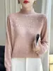 Nuevo Suéter Fino de Imitación Lana para Mujer 2026 Otoño/Invierno Transfronterizo con Encaje de Organza y Diseño de Punto Hueco