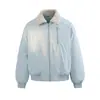 Chaqueta de Algodón con Cuello de Piel de Lana de Cordero para Hombres y Mujeres, Invierno Estilo Americano Holgado Casual Retro Estilo Pareja Ropa de Trabajo Chaqueta de Algodón
