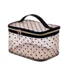 Nova Bolsa de Maquiagem de Rede de Nylon Transparente para Mulheres, Armazenamento de Cosméticos de Viagem, Necessaire Simples, Atacado com Impressão de Logo