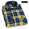 Primavera Novo Poliéster Algodão Sanding Plaid Juventude Estilo Japonês Retro Casual Masculino Estilo Coreano Slim-fit Camisa de manga comprida