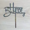 Embalagem independente criativa bandeira de acrílico para bolo decoração de bolo assando bandeira feliz aniversário vendas diretas da fábrica