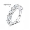 Anillo de moissanita de plata esterlina S925 con ocho filas de diamantes, anillo de moissanita de moda de 0,5 quilates, gran oferta transfronteriza.