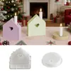 Molde para Porta-Velas de Casa com Coração Vazado para Gesso Aromaterápico Molde de Silicone de Resina para Enfeite de Porta-Velas de Buraco Único DIY