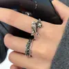 Molde de Pájaro Urraca Ráfaga de Estrellas Minimalista Flor de Iris Anillos de Pareja Vintage Lujo Ligero Nicho Versátil Personalidad Temperamento Anillos