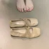Bailarinas combinadas con vestidos de noche para ir al trabajo, zapatos Mary Jane de suela blanda con diseño cruzado 2026 para otoño e invierno