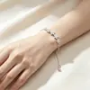 Pulseira Smile Estilo Flor de Glicínia Zhao Yingzi para Mulheres, Pulseira de Zircônia, Design de Nicho, Joia Colar Puxável de Luxo Leve