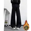 Pantalones Vaqueros Retro Americanos de Pierna Recta y Ancha para Hombre, Engrosados con Terciopelo, Holgados, de Pierna Larga