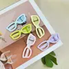 Pinza para el pelo con montura de gafas de color caramelo para niñas, linda pinza de pico de pato para flequillo y peinado del cabello suelto, accesorio de moda para el cabello de color macarrón