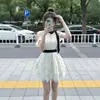 Elegante Vestido de Encaje con Cordones Estilo Francés para Mujer, Vestido Corto Babydoll Dulce Estilo Miu con Cintura Ceñida y Dobladillo Amplio, Vestido Corto de Princesa