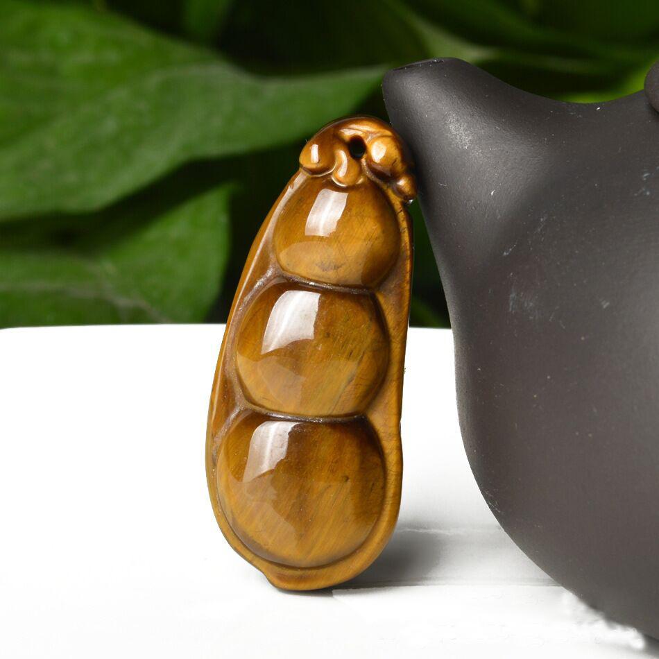 智贝详情图_24厂家金黄色虎眼石如意钱袋子吊坠男女款玉石知足