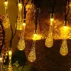 Cadena de Luces Solares LED Forma de Gota de Agua Impermeable para Exteriores Balcón Patio Iluminación de Burbujas Decoración Navideña Cadena de Luces