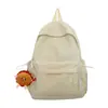 Mochila Color Sólida Estilo Japonês para Meninas, Simples Estilo Campus Estudante Bolsa para Ir e Vir da Escola, Grande Capacidade Bolsa Casual de Viagem para Meninas