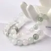Transmisión en Vivo Suministro de Pulseras de Seda Dorada y Jade Verde Tianshan, Pulseras Violetas para Mujer, Pulseras Redondas de Perlas de Jade Seda Dorada Natural de Xinjiang