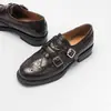 Zapatos Pequeños de Cuero Británicos Retro para Mujer Zapatos de Una Sola Pieza para Mujer Otoño 2026 Piel de Oveja Cuero Genuino Hebilla Tacón Grueso Mocasines Corte Profundo Zapatos de Una Sola Pieza