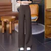 Calça de alfaiataria feminina de corte reto, novo modelo outono 2026, cintura alta, modelagem solta, emagrecedora, com bom caimento, que cobre o quadril, calça casual de perna larga estreita