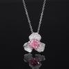 Otoño e invierno Nueva joyería Zhuang Sheng diamante de alto carbono Flor de hielo corte cobre incrustado pétalos ligero colgante de lujo piedra principal femenina 8*8