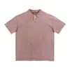 Camisa Polo Casual Vintage Lavada Pesada de Verano 240g Manga Corta Unisex Talla Europea Camiseta Holgada, Personalizable con Estampado