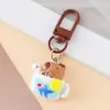 Chaveiro de Brinquedo de Comida Capivara Maçã Hambúrguer Doce Acessórios de Resina Corrente para Pendurar em Bolsa de Menina Acessórios de Chaveiro
