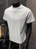 Camiseta Negra Pura Hombro Derecho Juvenil Manga Corta Hombre Verano Hombre Interior Elástico Pesado Fitness Americano Media Manga