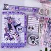 Novo Conjunto de Caderno com Renda PU de Gaivota Desenho Animado Papelaria Kuromi Fofa Adesivo Bloco de Notas Caixa de Presente