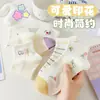 Meias Femininas Curtas Novo Estilo, Meias Femininas Finas de Verão e Primavera Tipo Barco, Meias Baixas Fofas Japonesas, Meias Curtas Brancas com Desenho