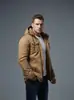 Jaqueta de Trabalho Retrô Americana Masculina HTN Outono Inverno Novo Estilo Casaco de Algodão Espesso com Veludo Jaqueta 100% Algodão Masculina