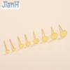 Aretes Planos de Cabeza Plana de Plata Esterlina 925 Chapados en Oro Real DIY Materiales al por Mayor para Accesorios de Aretes de Plata