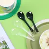 1000 caixas fechadas de colheres descartáveis para viagem plástico sorvete sopa sundae bolo capim-fada sobremesa comercial