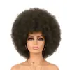Peluca Negra Esponjosa Tocado Super Grande Afro Abanico de Pelo Corto Divertidos Accesorios de Actuación