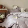 Conjunto de Roupa de Cama de Veludo Leite Outono e Inverno Conjunto de Quatro Peças Capa de Edredom Espessa de Veludo Coral Dupla Face Lençol de Flanela Peça Única Conjunto de Três Peças