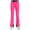 Pantalones de esquí profesionales de doble tabla para mujer, transfronterizos europeos y americanos, cortavientos, cálidos, impermeables, ajustados para exteriores, alta elasticidad para mujer