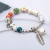 Pulsera de Cerámica Étnica Retro Nueva de Jingdezhen para Hombres y Mujeres Estudiantes Joyería de Cerámica Pulsera de Doble Círculo Puesto Venta al Por Mayor