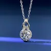 Collar de Diamante Moissanita de Venta Caliente para Transmisión en Vivo de Tiktok con Colgante de Calabaza para Mujer, Collar de Moda Tendencia Plateado de Platino al por Mayor para Mujer