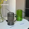 Plástico transparente de núcleo acero inoxidable boca larga regadera lodo tetera jardinería flor regadera ducha floristería verde