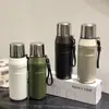 Caneca isolada de aço inoxidável elegante com filtro, grande capacidade, portátil para uso ao ar livre, copo de água para presente com isolamento a vácuo, suporta personalização
