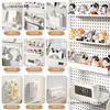 Accesorios para Tablero Perforado Gancho Colgador de 25 Agujeros Espaciados Caja de Piezas Juego Completo Estante de Almacenamiento para Estudio Estante de Pared*