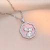 Collar de Mujer Nicho de Lujo Ligero Concha Lindo Conejito Acero de Titanio Cadena Clavicular No Se Desvanece Joyería Zodíaco Conejo