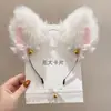 Set de 2 Diademas de Orejas de Gato para Mujer, Pinzas para el Cabello Lindas y Divertidas, Collares con Cascabeles, Cadenas para la Clavícula, Accesorios de Cabeza de Conejo