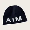 Gorro de punto estilo coreano ins con letras y lana, nuevo, moderno y genial, sombrero de lana suave y cálido para mujer en otoño e invierno